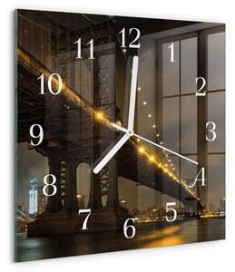 Skleněné hodiny Noc mostu zskb-30x30-00086664