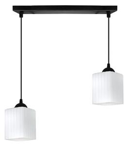 Závěsné svítidlo Riffle Square, 2x bílé skleněné stínítko, b