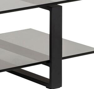 Scandi Černý skleněný TV stolek Divo 120x45 cm