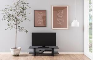 Scandi Černý skleněný TV stolek Divo 120x45 cm