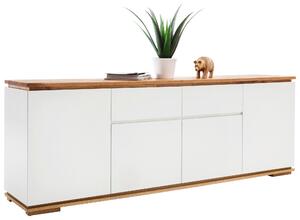 ŠIROKÁ KOMODA, sukový dub, bílá, barvy dubu, 182/81/40 cm - Široké komody