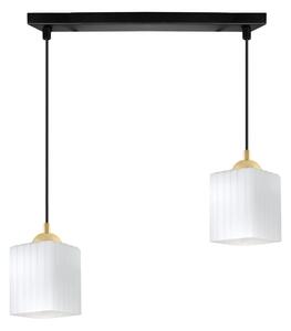 Závěsné svítidlo Riffle Square, 2x bílé skleněné stínítko, b/g
