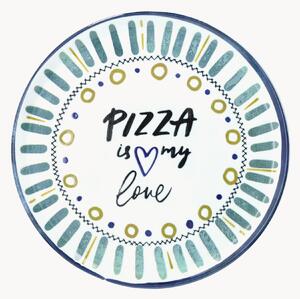 Sada kulatých talířů na pizzu Cinzia Pizza Is My Love, 6 dílů