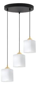 Závěsné svítidlo Riffle Square, 3x bílé skleněné stínítko, b/g, o