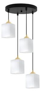 Závěsné svítidlo Riffle Square, 4x bílé skleněné stínítko, b/g, o