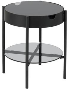 Scandi Černý skleněný odkládací stolek Lipton 45 cm