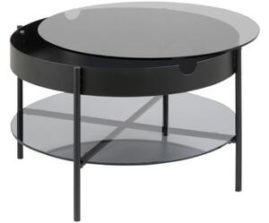 Scandi Černý skleněný konferenční stolek Lipton 75 cm