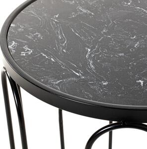 Odkládací stolek BASIL černá,mramor