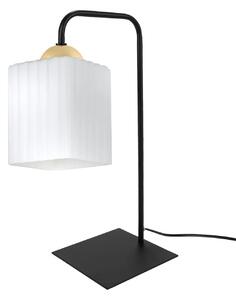 Stolní lampa Riffle Square, 1x bílé skleněné stínítko, b/g