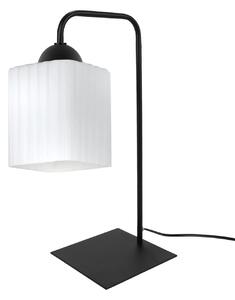 Stolní lampa Riffle Square, 1x bílé skleněné stínítko, b