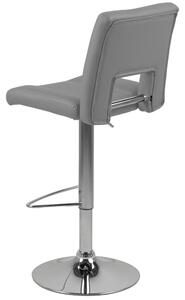 Scandi Šedá koženková barová židle Richie 62-83 cm
