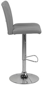 Scandi Šedá koženková barová židle Richie 62-83 cm