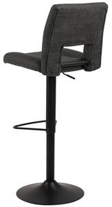 Scandi Tmavě šedá látková barová židle Richie 62-83 cm