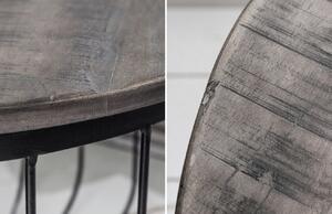 Moebel Living Šedý dřevěný konferenční stolek Romario 56 cm