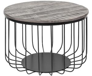 Moebel Living Šedý dřevěný konferenční stolek Romario 56 cm