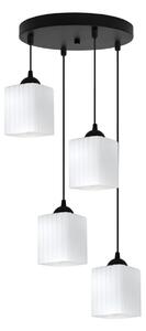 Závěsné svítidlo Riffle Square, 4x bílé skleněné stínítko, b, o