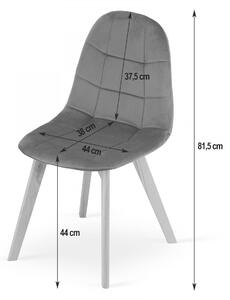 SUPPLIES BORA skandinávská jídelní židle sametová - šedá barva