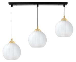 Závěsné svítidlo Costa, 3x bílé skleněné stínítko, b/g