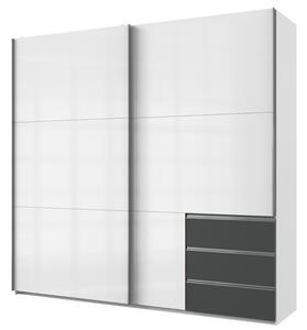 Šatní skříň ELIOT bílá/grafit, šířka 250 cm