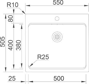 Nerezový dřez Sinks STEPER 550 CO 1,0 mm + deska VERSUS RDSL5505051CO