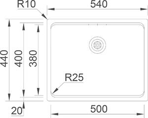 Nerezový dřez Sinks STEP 540 CO 1,0mm + VERSUS RDSL5404401CO