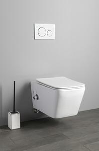 Sapho PORTO závěsná WC mísa Rimless, integrovaná baterie a bidet. sprška, 36x52 cm, bílá PZ102RX