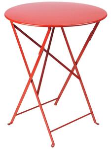 Makově červený kovový skládací stůl Fermob Bistro Ø 60 cm
