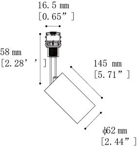 LED reflektor BETA pro 48V lištový systém, 3000K, 36° Stmívání, řízení: ON/OFF (bez stmívání), Příkon: 3W