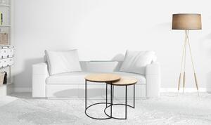 Tutumi, kulatý konferenční stolek 44x44x45 cm velikost L, černá-hnědá, KRZ-01800