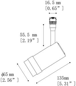 LED reflektor BETA pro 48V lištový systém, 3000K, 36° Stmívání, řízení: ON/OFF (bez stmívání), Příkon: 3W