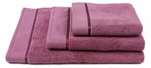  Jednobarevný froté ručník z extra jemné bavlny (mikrobavlny). Barva ručníku je fialová. Rozměr ručníku 50x100 cm. Plošná hmotnost 450 g/m2. Praní na 60°C