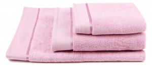 Jednobarevný froté ručník z extra jemné bavlny (mikrobavlny). Barva ručníku je růžová. Rozměr ručníku 50x100 cm. Plošná hmotnost 450 g/m2. Praní na 60°C
