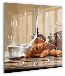 Skleněné hodiny Croissanty zskb-30x30-00085277