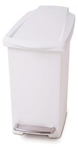 Simplehuman pedálový odpadkový koš,10l,úzký,bílý plast,CW1332