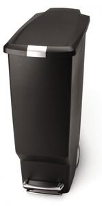 Pedálový odpadkový koš Simplehuman - 40 l, úzký, černý plast