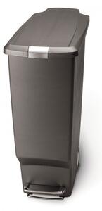 Simplehuman pedálový odpadkový koš,40l,úzký,šedý,plast,CW1363