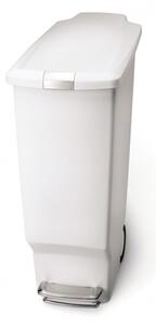 Simplehuman pedálový odpadkový koš,40l,úzký,bílý,plastový,CW1362