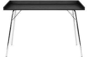 Černý dubový pracovní stůl Woodman Rayburn s chromovou podnoží 115 x 52 cm