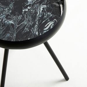 Černý kovový kulatý odkládací stolek Kave Home Reuber 37 cm