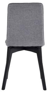 Světle šedá látková jídelní židle ROWICO GRACY s černou podnoží