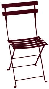 Třešňově červená kovová skládací židle Fermob Bistro