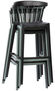 Hoorns Černá plastová zahradní barová židle Marbel 77 cm