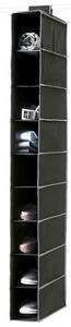 Závěsný organizér na boty a prádlo Compactor URBAN 15 x 30 x 128 cm – 9 polic, černý