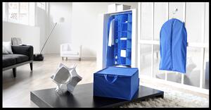 Závěsný organizér na oblečení Compactor 30 x 30 x 128 cm – 6 polic, modrý