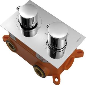 Sapho KIMURA podomítkový sprchový set s termostatickou baterií, box, 3 výstupy, chrom KU383-21