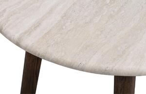 Béžový kamenný konferenční stolek ROWICO TARANSAY 90 cm