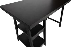 Hoorns Černý dřevěný pracovní stůl Fabian 119 x 51 cm