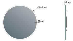 Sapho, VISO LED podsvícené kulaté zrcadlo, průměr 60cm, VS060