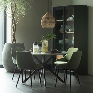 Hoorns Trávově zelená sametová jídelní židle Selena