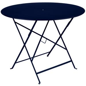 Tmavě modrý kovový skládací stůl Fermob Bistro Ø 96 cm